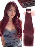 Double Invisible OVO Red 18in Remy Hair Extensions - Natural Volume