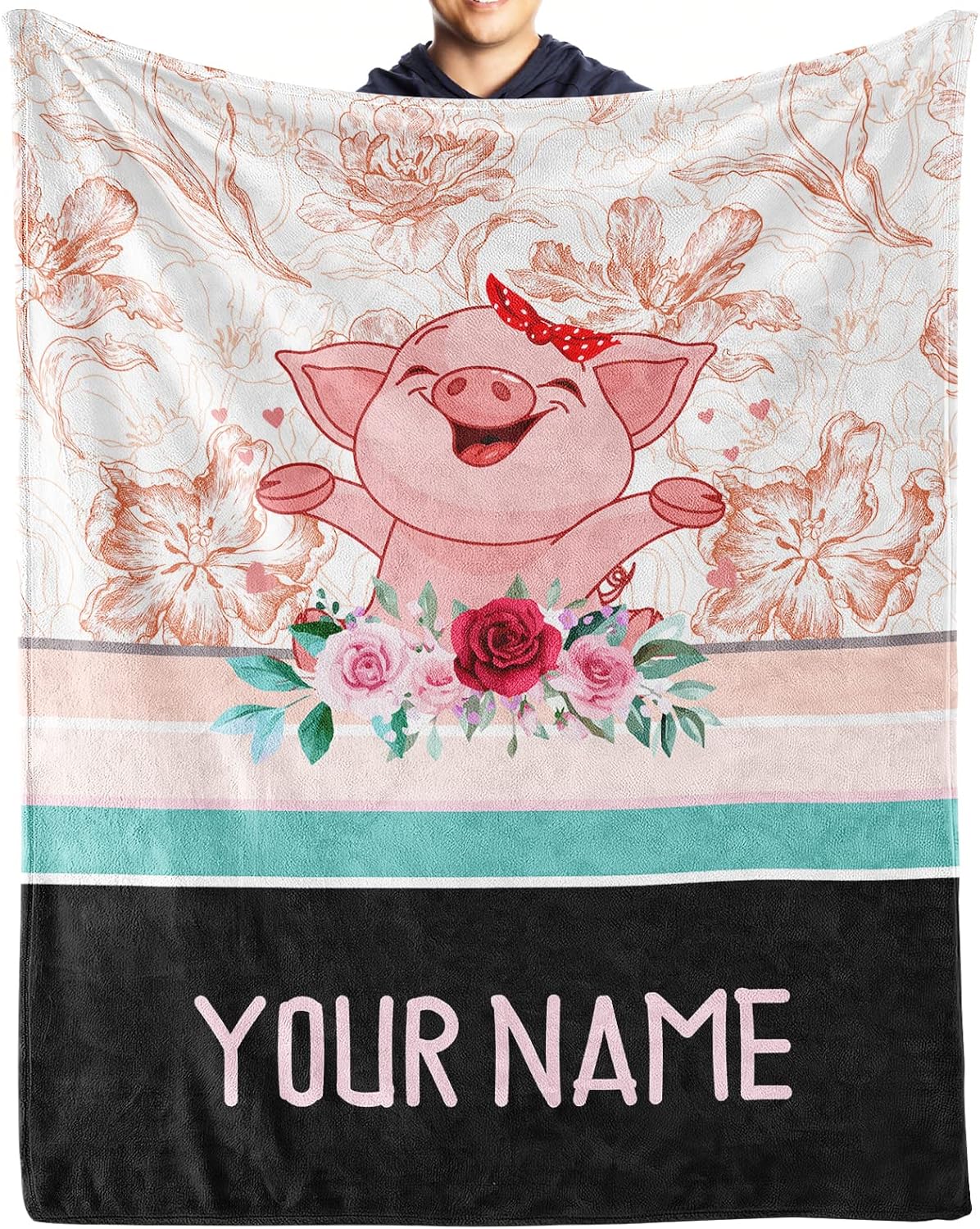 Personalized Pig Blanket Gifts for All Ages, Soft & Warm
