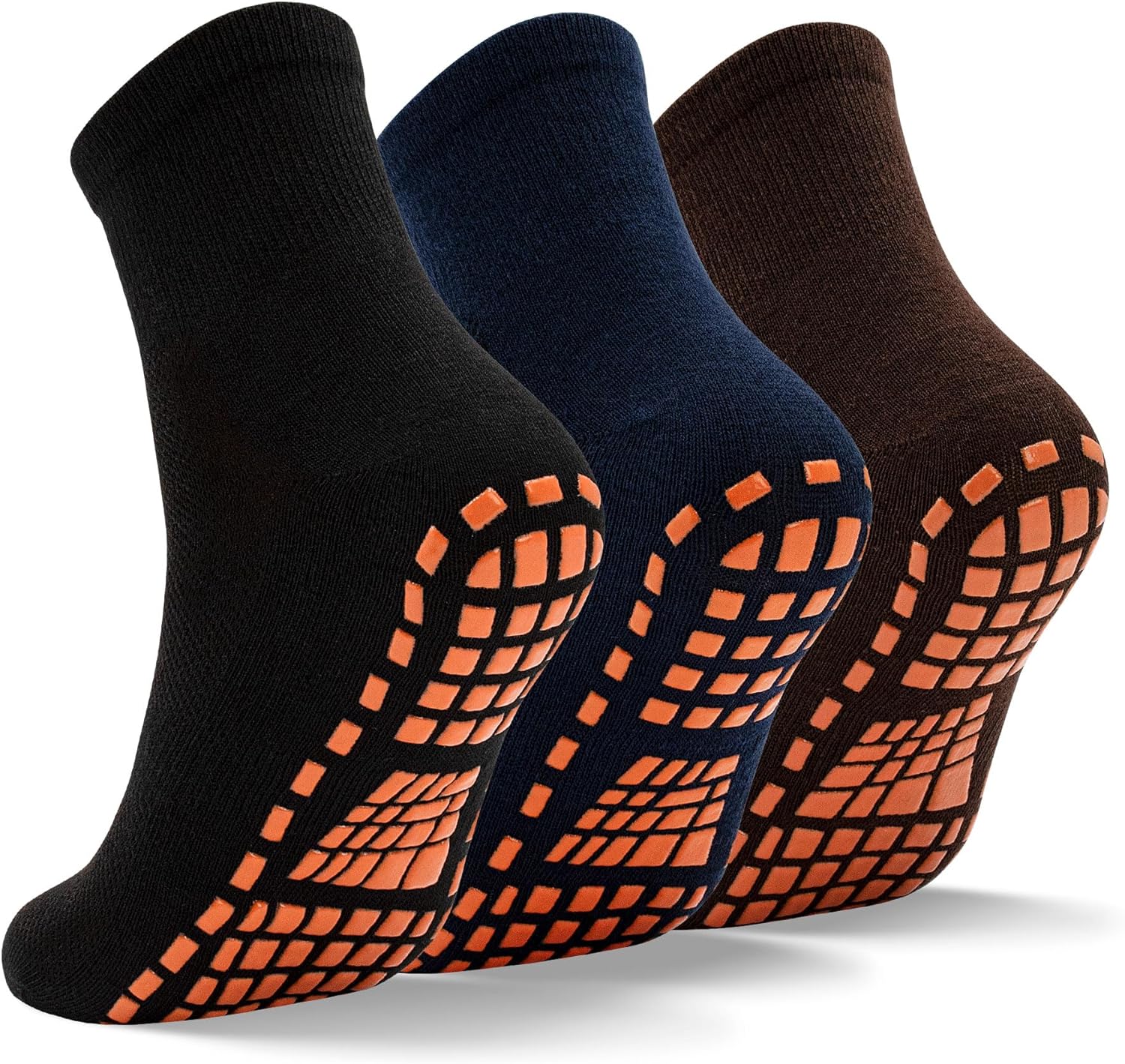 Non-Slip Grips Socks - 3 Pairs - Anti-Skid!