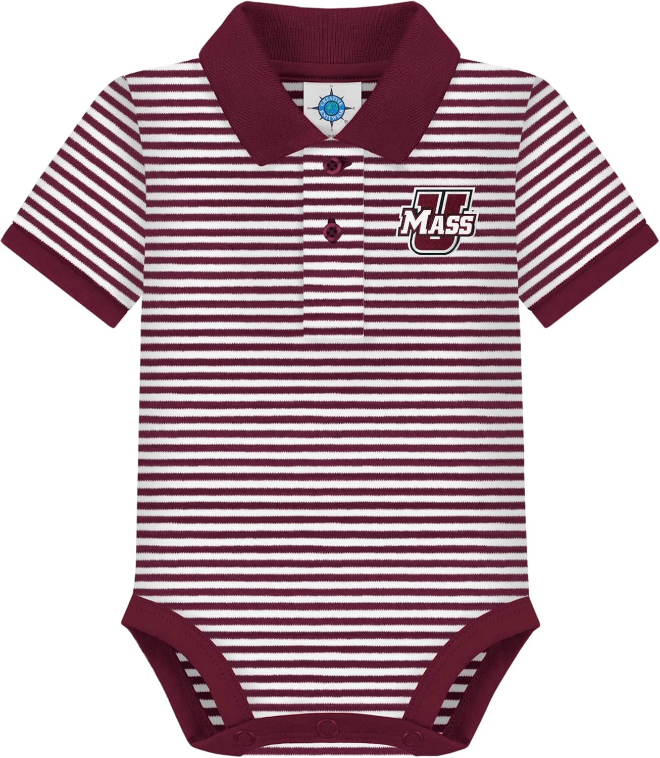 Creative Knitwear College Baby Striped Polo Bodysuit for Infants