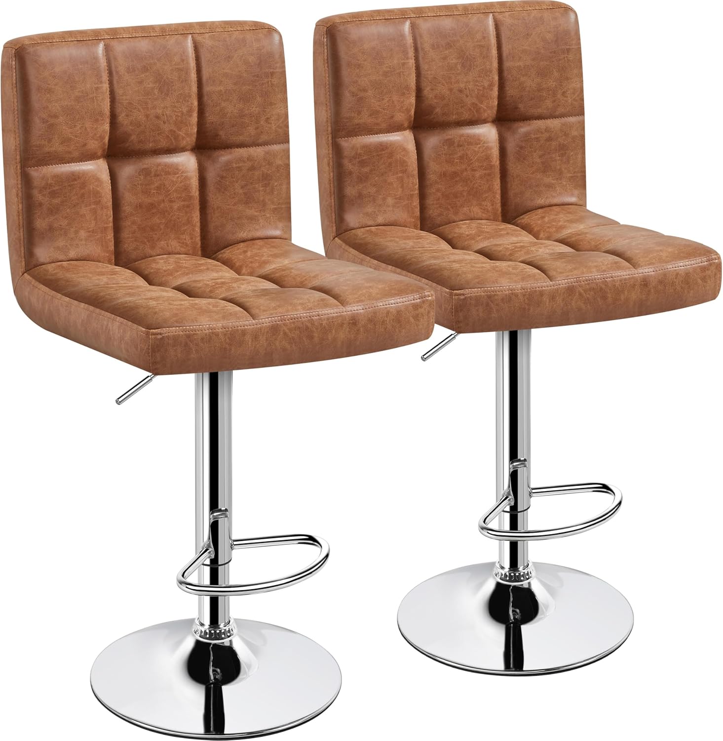 Yaheetech Bar Stools Set of 2 with Adjustable Height and Swivel