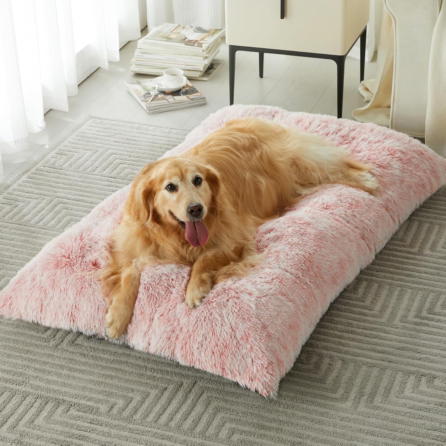 Plush Dog Beds for Large Dogs - Cozy Crate Bed for Comfort