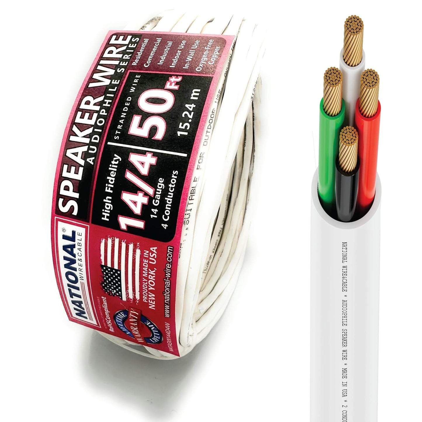 14/4 Audiophile Speaker Wire - Superior Sound Quality & Flexibility