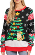 Ugly Christmas Sweater for Women Light Up Knitted Pullover LED - Fun