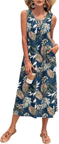 Women's Summer Maxi Dress Sleeveless Button Down - Loose Travel
