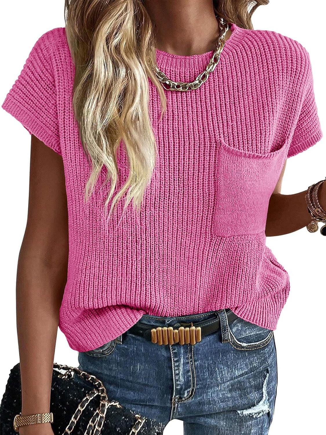 Imily Bela Summer Fall Short Sleeve Sweater for Women 2025