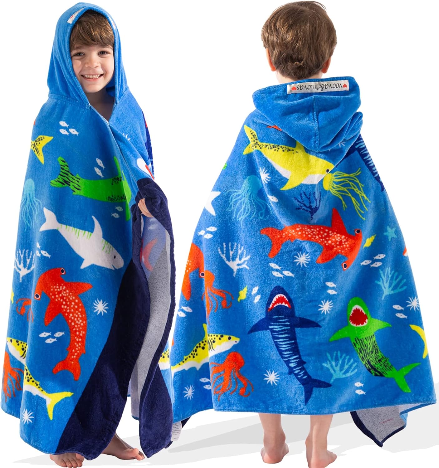 VOOVA & MOVAS Hooded Towel for Toddlers, Soft and Absorbent