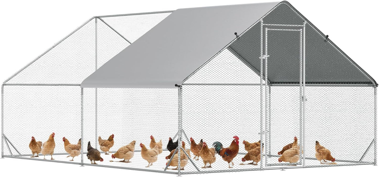 PawHut Large Chicken Coop with Waterproof Cover for Poultry