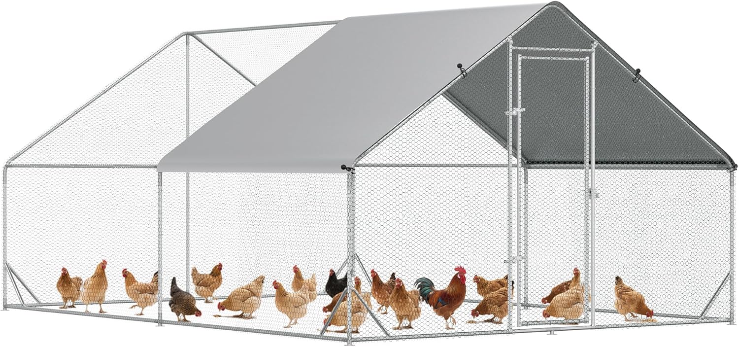 PawHut Large Chicken Coop with Waterproof Cover for Poultry