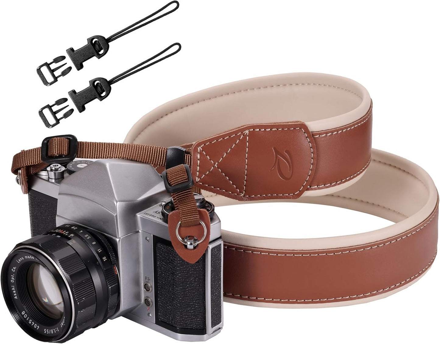 Padwa Lifestyle Tan Padded Leather Camera Strap for Photographers