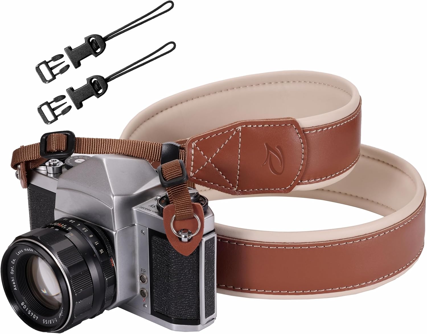Padwa Lifestyle Tan Padded Leather Camera Strap for Photographers