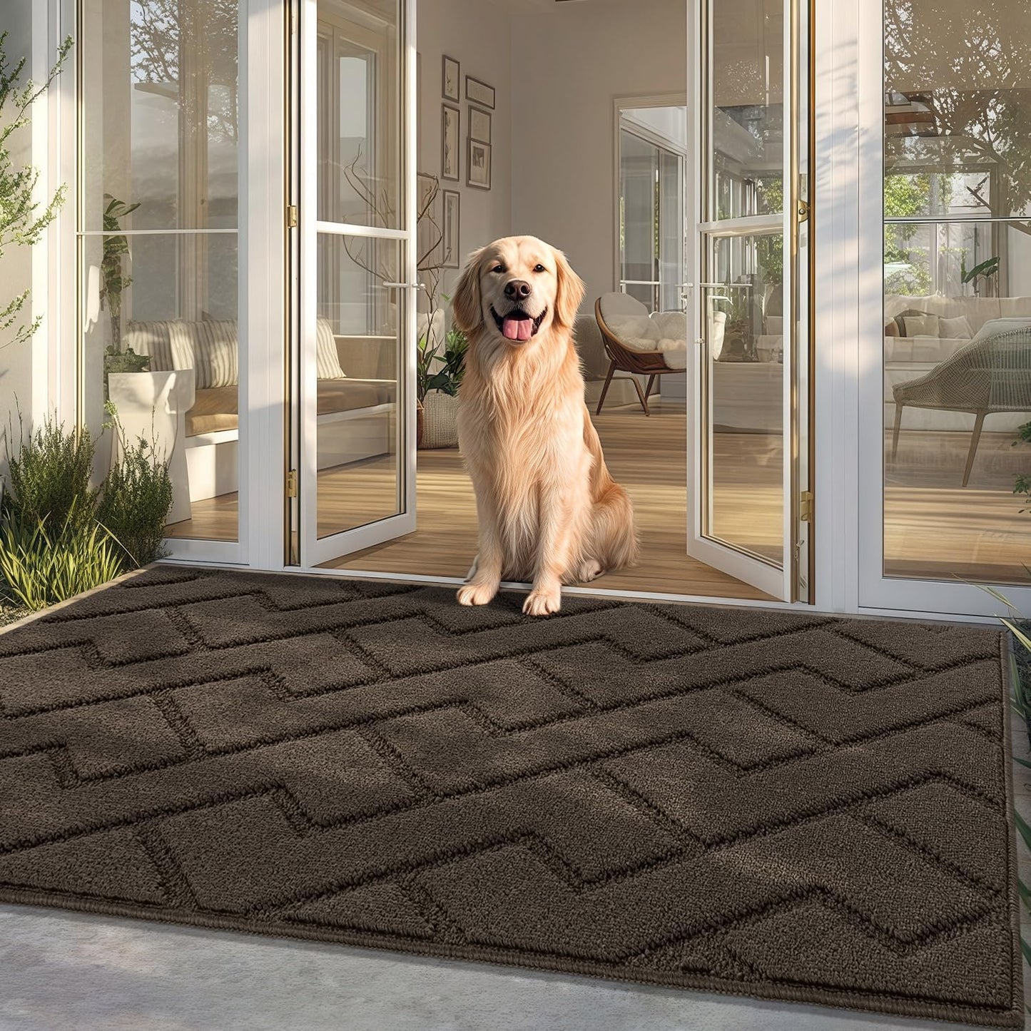Durable Absorbent Front Door Mat for Indoor and Outdoor Use