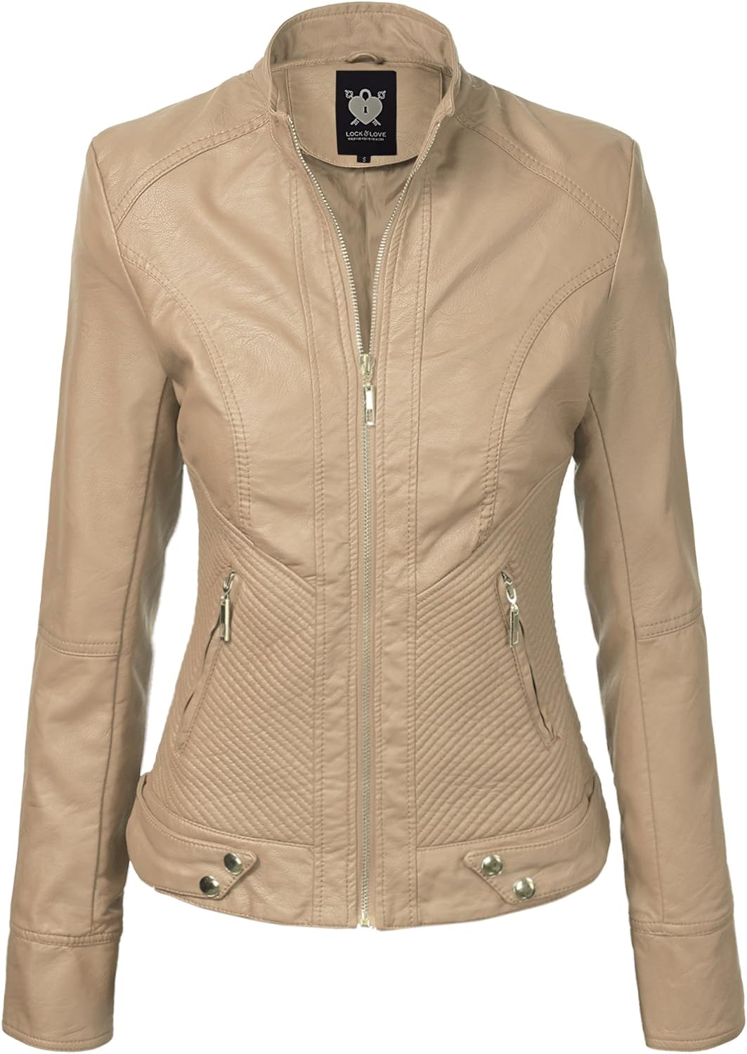 Lock and Love Women's Faux Leather Moto Biker Jacket Coat Review