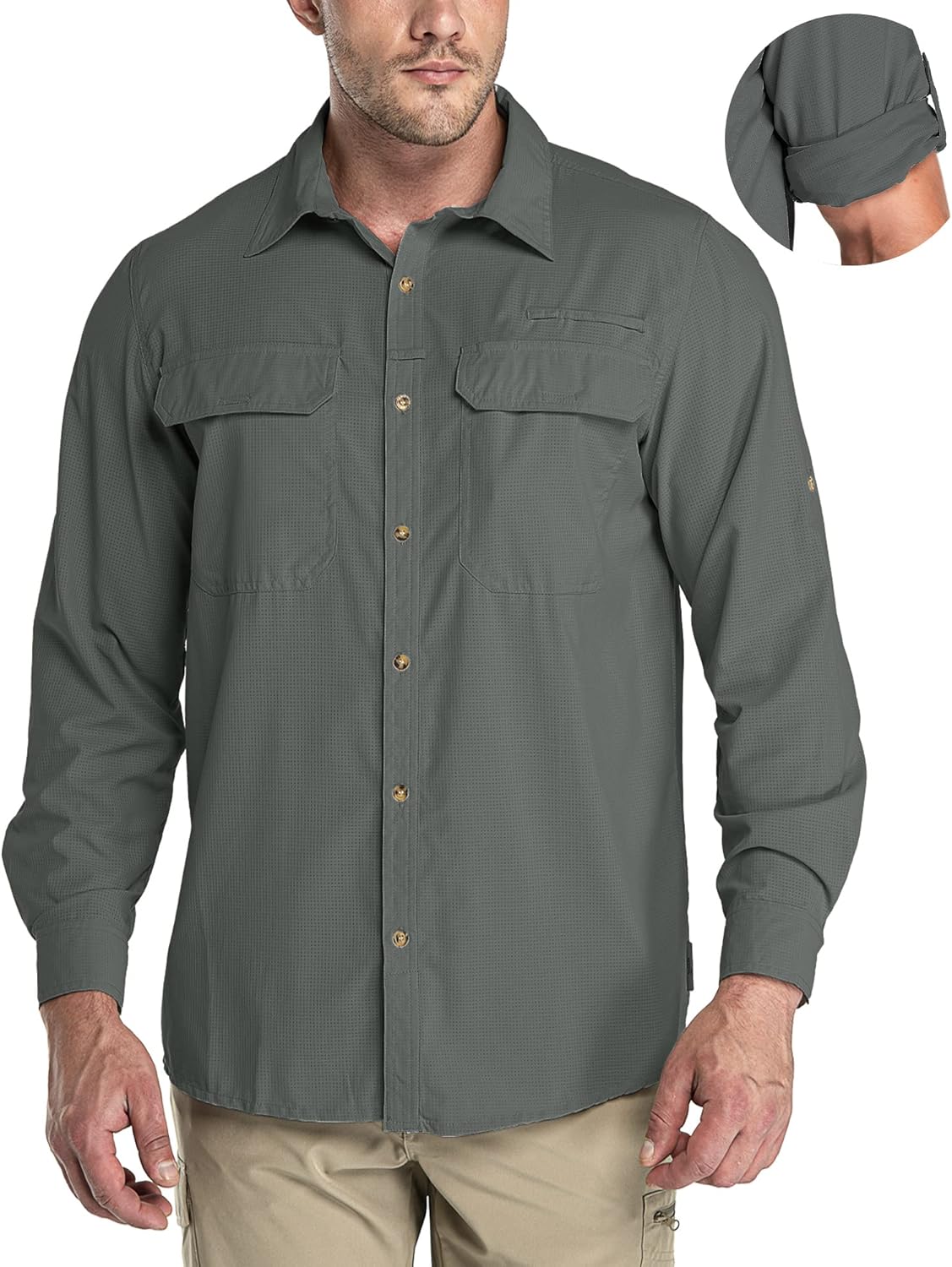 33,000ft Men's Long Sleeve Sun Protection Shirt for Outdoor Fun