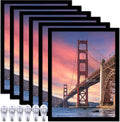 9x12 Picture Frame 6-Pack - Simple Black Frames for Photos
