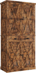 IRONCK Kitchen Pantry Storage Cabinet with Barn Doors and Shelves