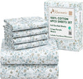 RUVANTI Cotton Sheet Set of 6 - Soft, Breathable and Lightweight