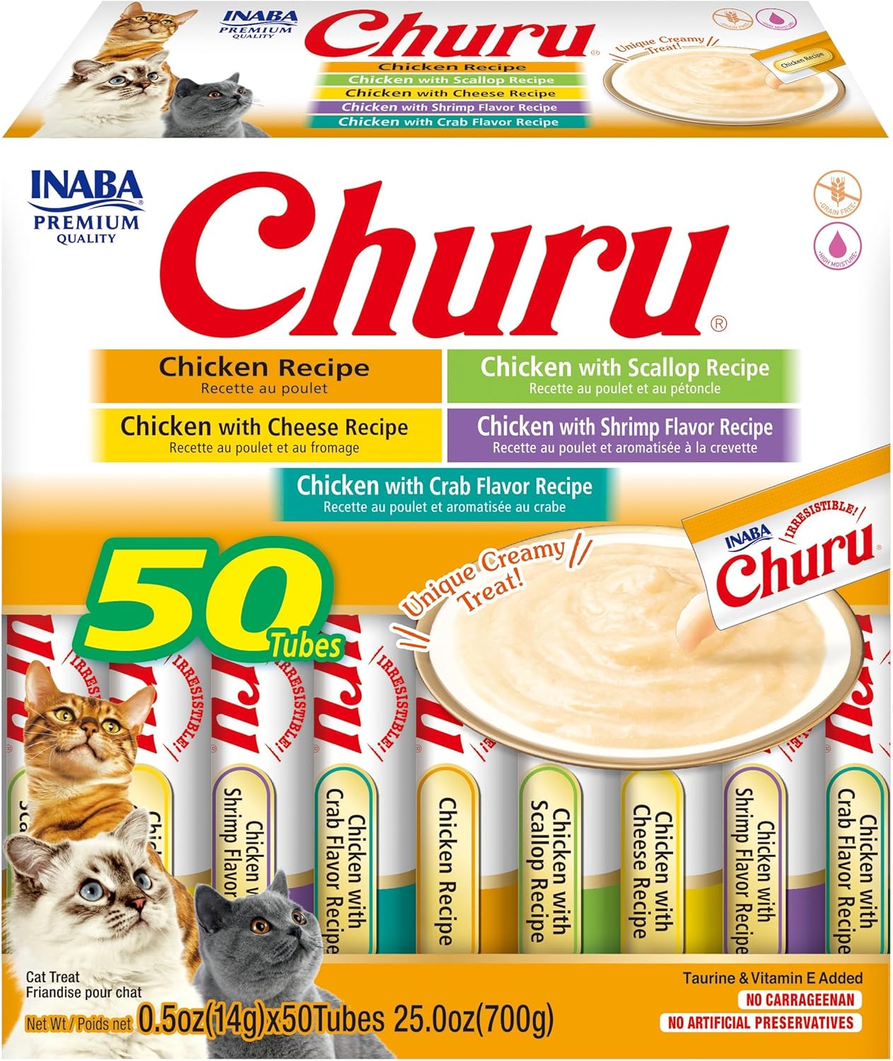INABA Churu Cat Treats Creamy Puree for Healthy Hydration