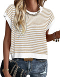 PRETTYGARDEN Striped Cap Sleeve Knit Sweater Vest - Versatile Staple