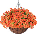 Artificial Fall Hanging Flower Plants Basket for Outdoors - Realistic
