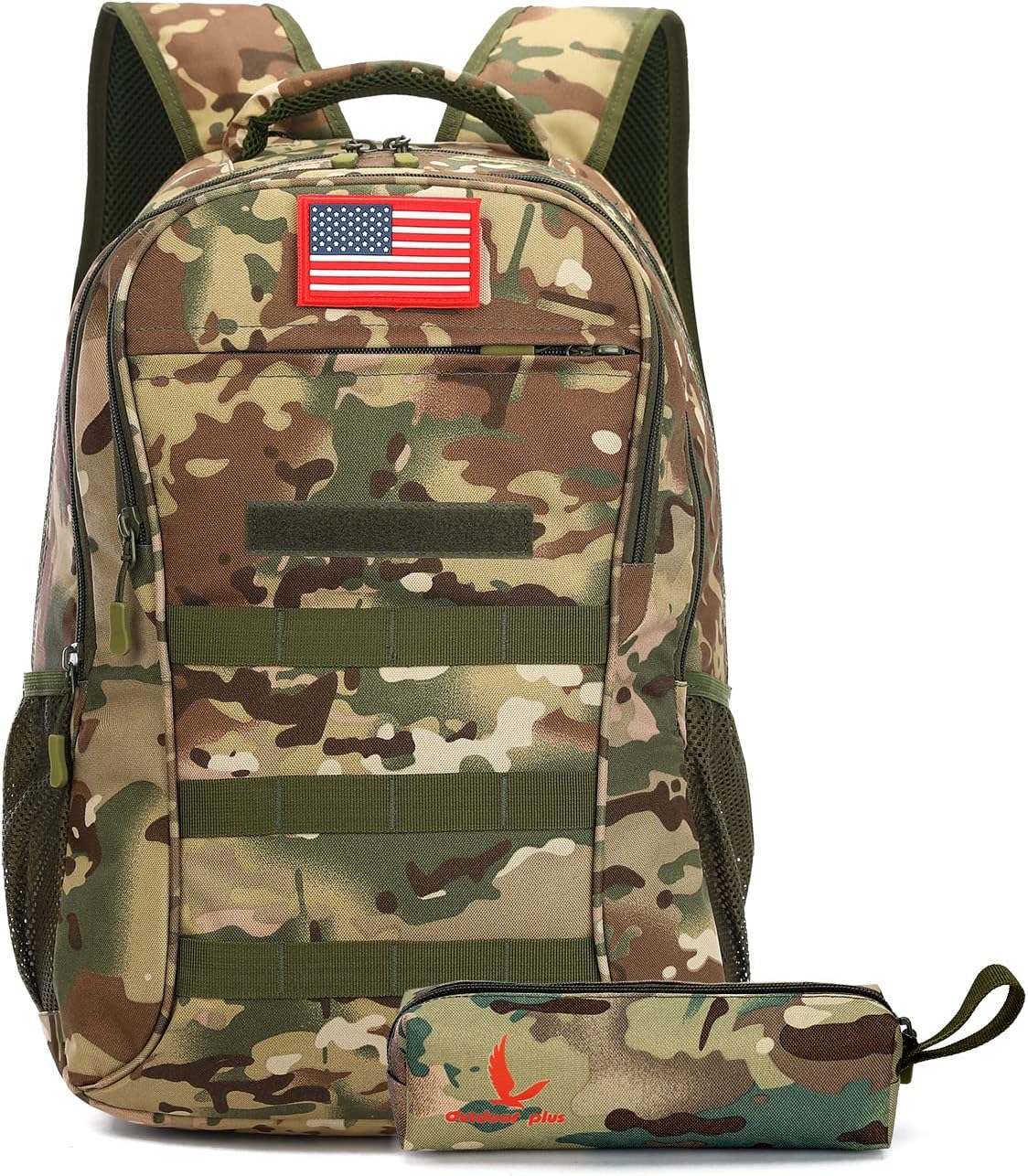 Camo Backpack for Boys with USB Port and Tactical Design
