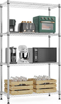 1000 lbs 4Tier Metal Storage Shelf Wire Rack with Wheels - Space