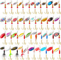 Skylety 40 Piece Spinner Lures Kit for Bass and Trout - Large Tackle