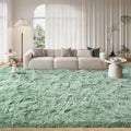 Light Green Fuzzy Shaggy Area Rug for Bedroom and Living Room