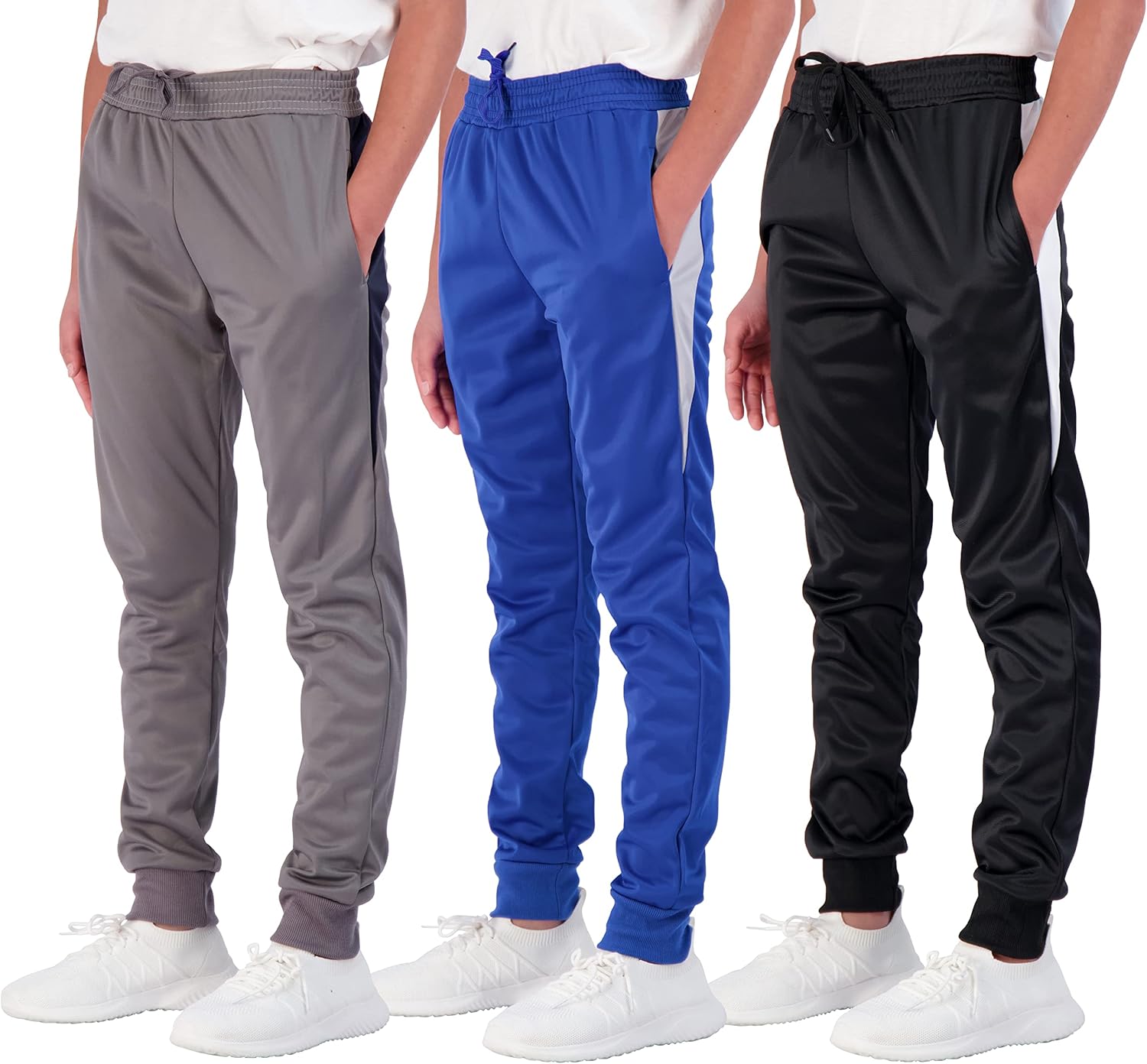 Boys Joggers with Pockets: Real Essentials 3 Pack for Kids
