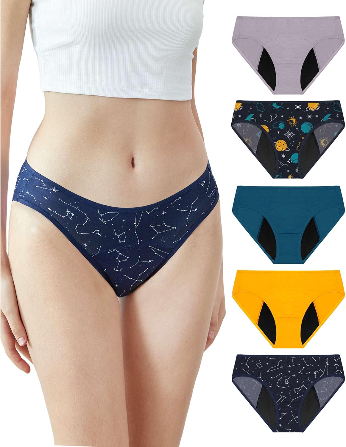 Neione Period Underwear Comfortable Modal Bikini Cheeky Briefs