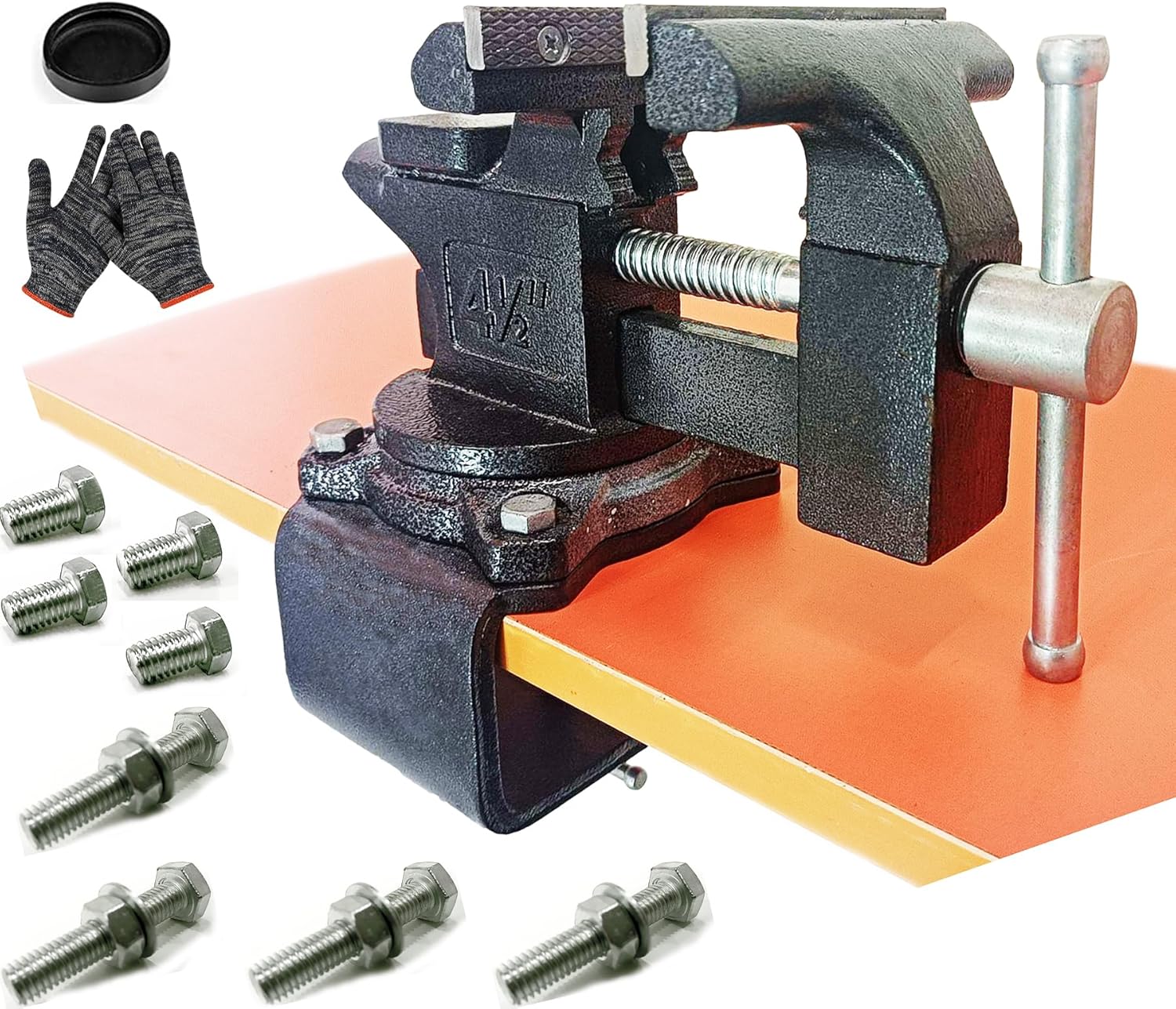 MYTEC 2-In-1 Work Bench Vise with 270 Degree Rotation Feature