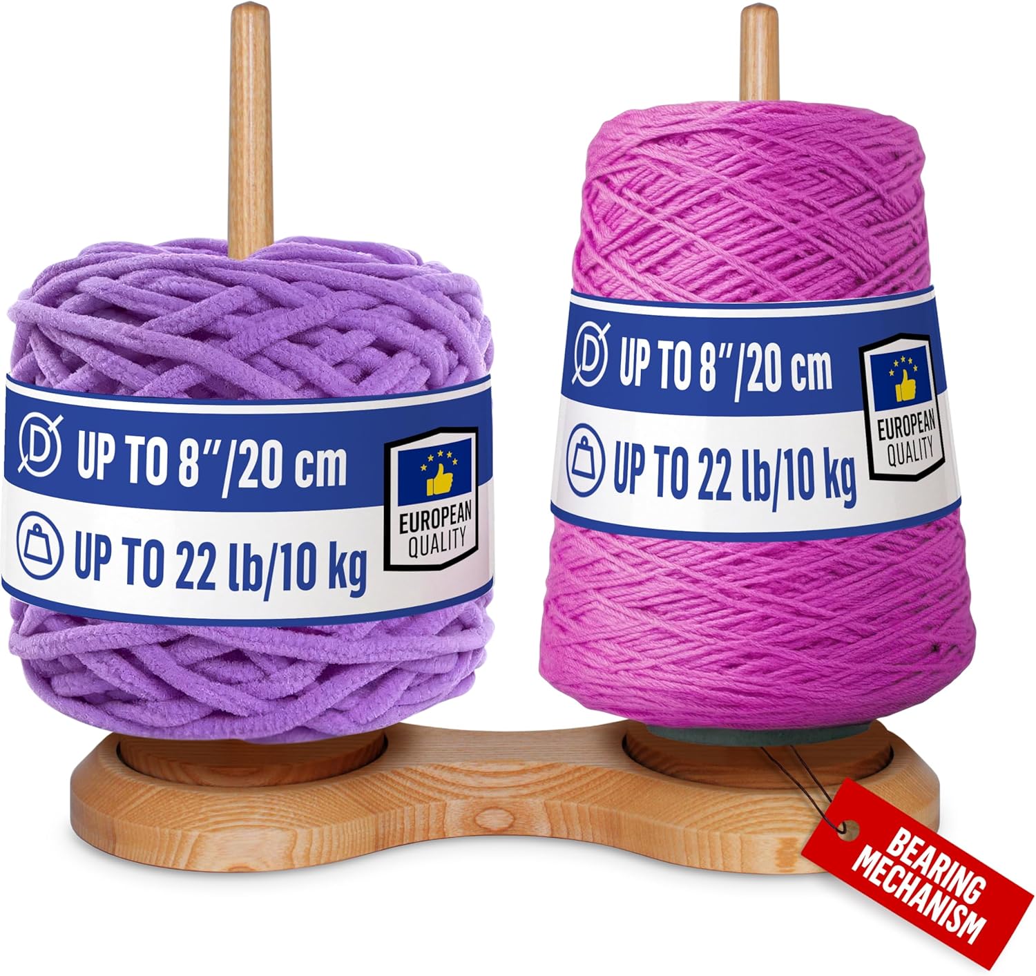 BARVA Double Yarn Holder for Chunky Yarn with Stability Features
