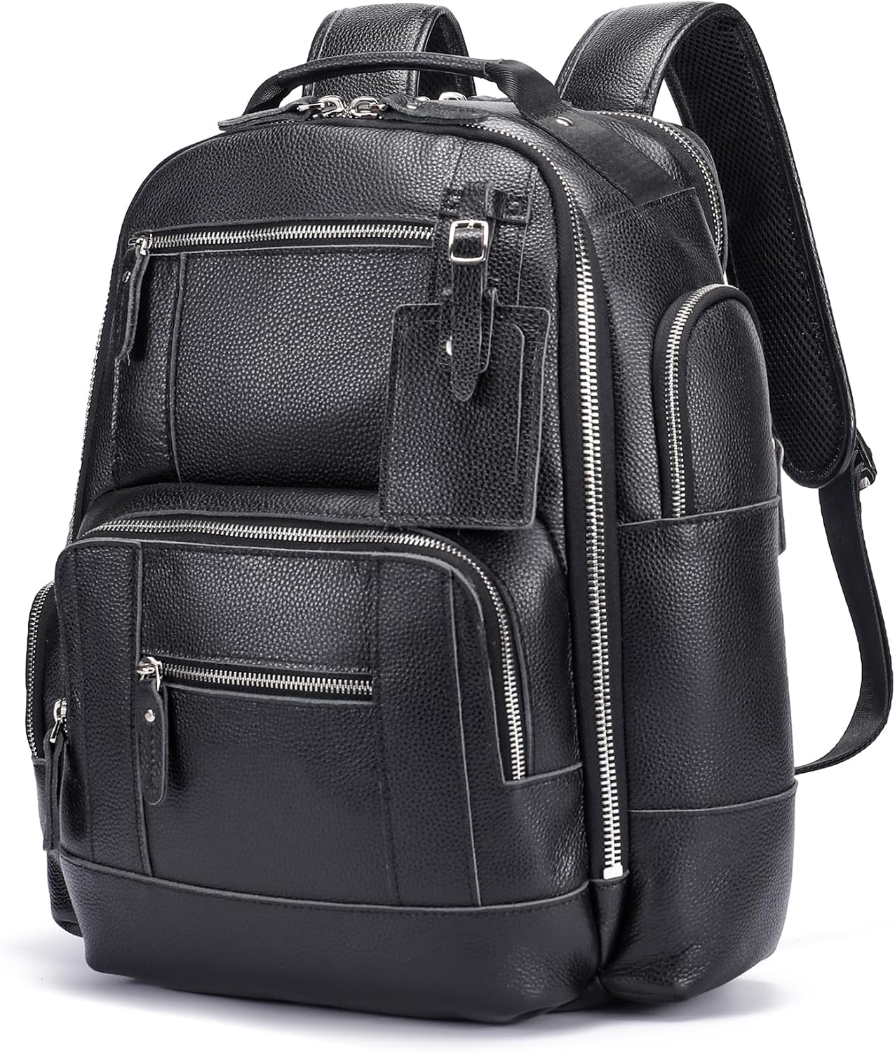 LANNSYNE Leather Backpack for Men - Stylish 15.6in Laptop Rucksack