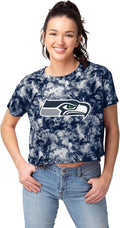 Foco Women's NFL Team Logo Crop Top Shirt for Stylish Game Day Wear