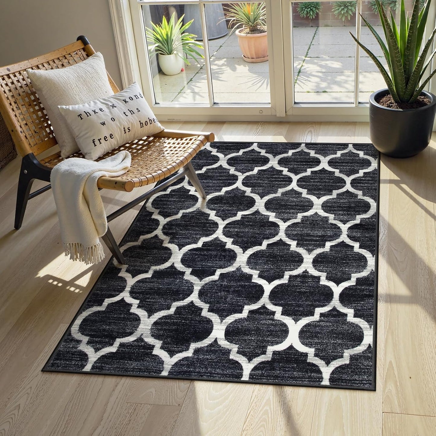 Lahome Moroccan Washable Area Rug - Soft Non-Slip 3ftx5ft Carpet
