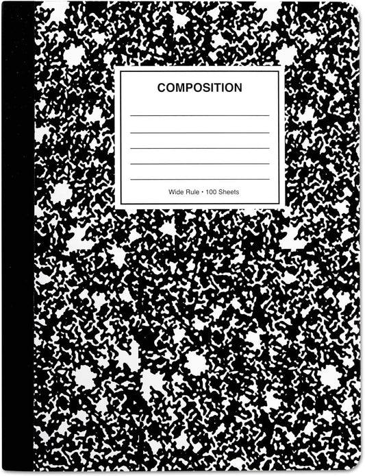 Universal Quad Rule Composition Book - 4 sq/in - Black Marble Cover