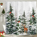 Snowy Forest Shower Curtain - Xmas 72x72 Inch