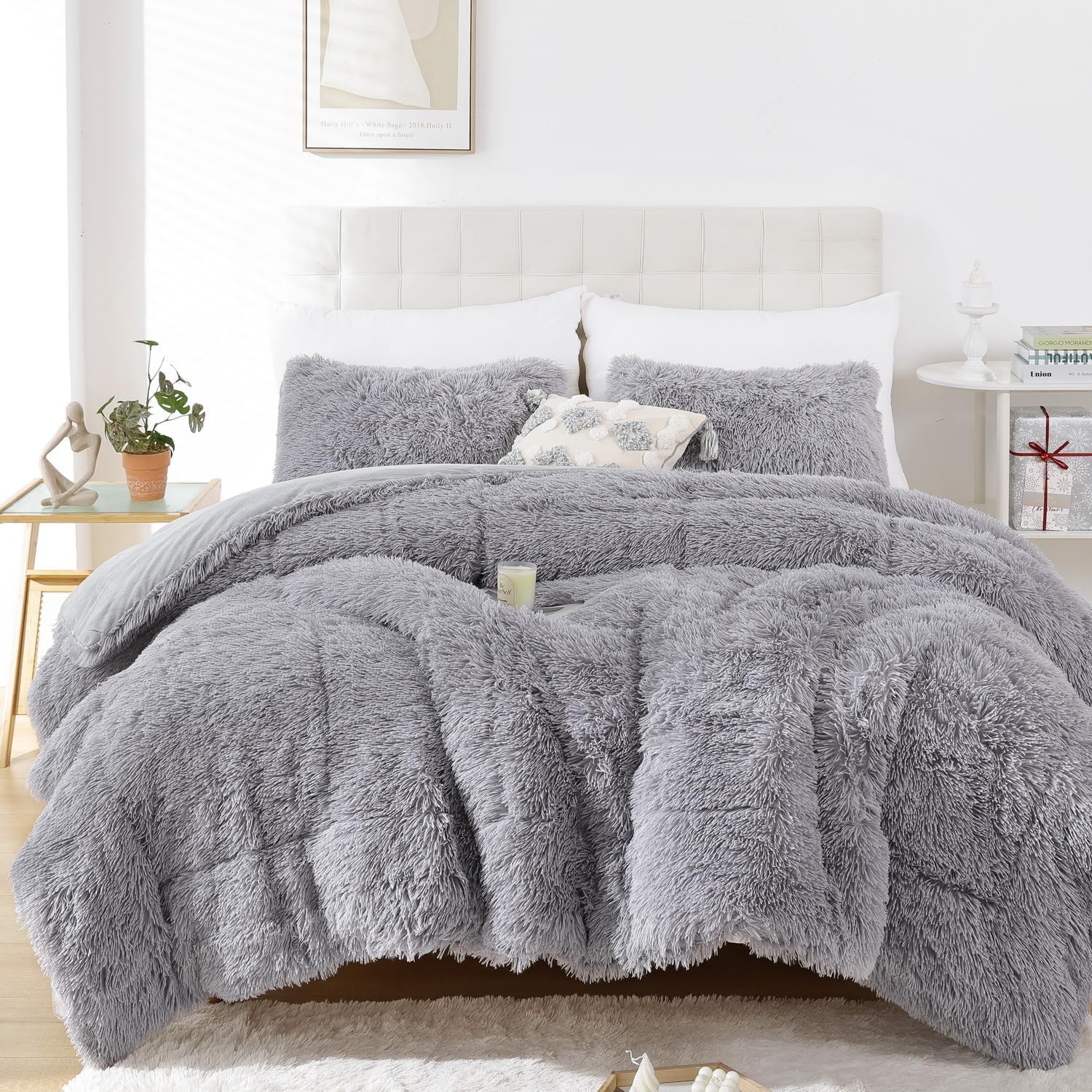 Smoofy Fluffy Full Size Comforter Set for All Season Comfort