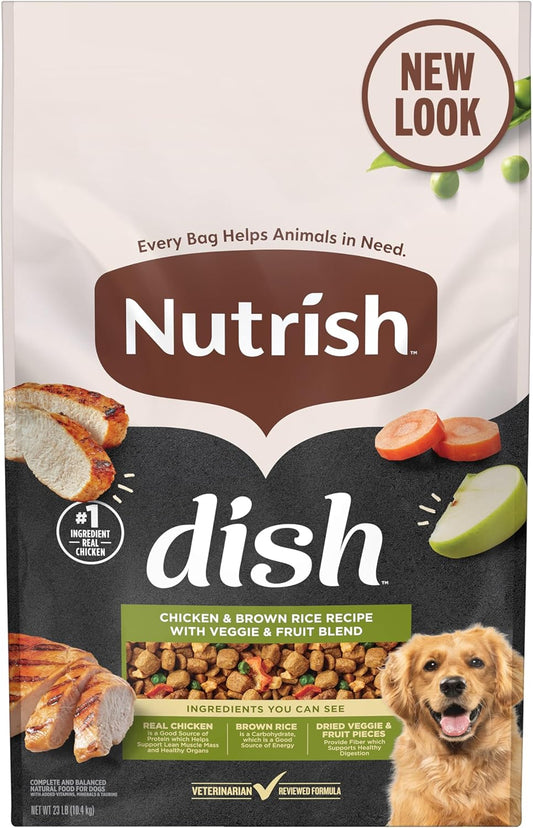 Nutrish Dish Premium Dry Dog Food with Chicken & Brown Rice