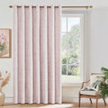 Pink Floral Jacquard Blackout Curtains 84 in - Heavy Chenille Panel