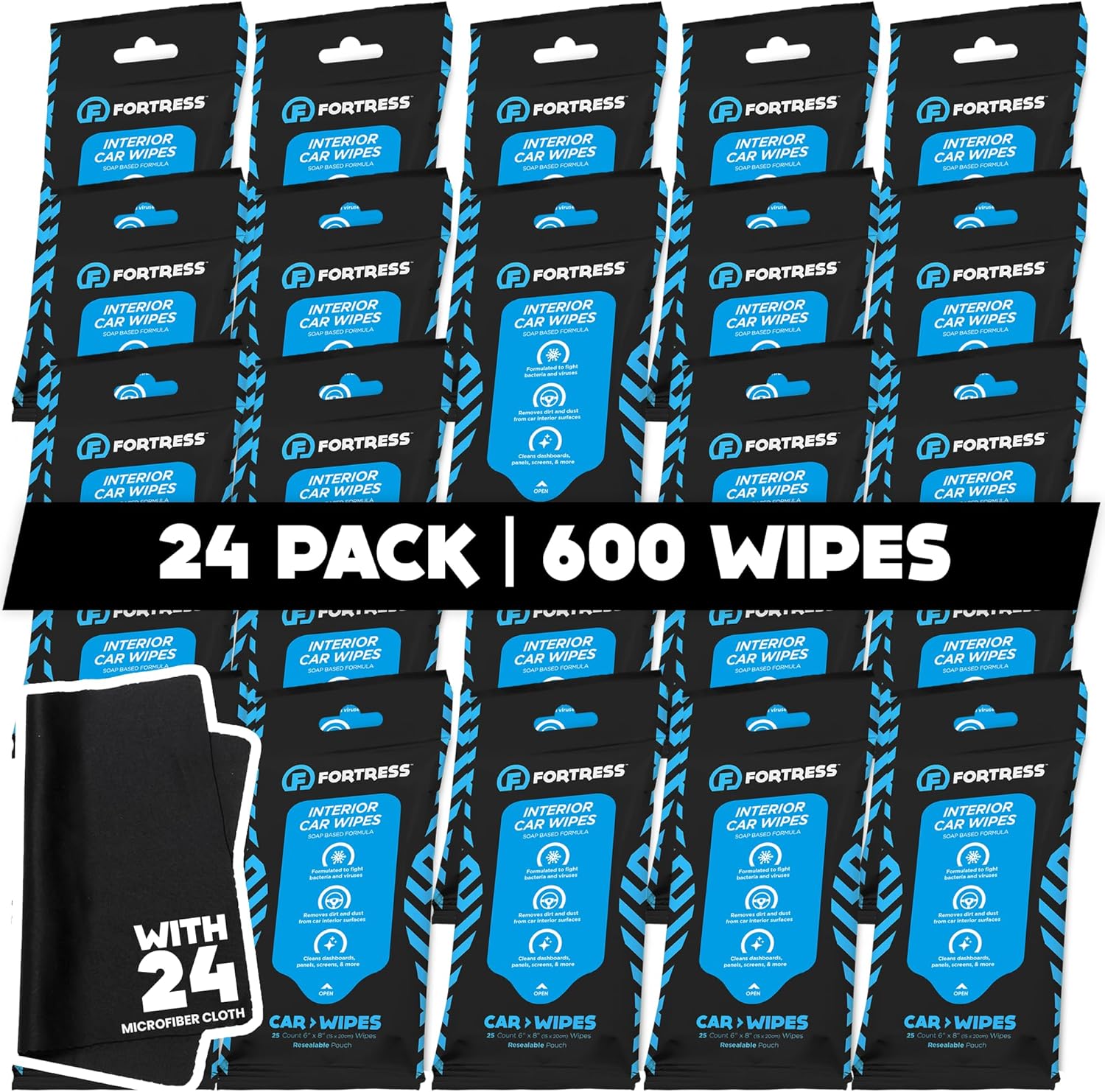 Fortress Car Interior Wipes for Effective Cleaning on the Go