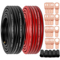4 Gauge Wire Copper Clad Aluminum CCA (50Ft Black/50Ft Red) - Durable