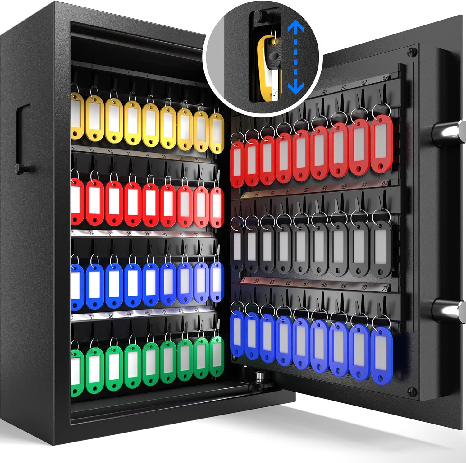 XDeer 71 Keys Key Lock Box with Anti-Theft Deposit Slot