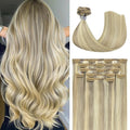 Honsoo Blonde Clip In Balayage Hair Extensions 15in - Natural Volume