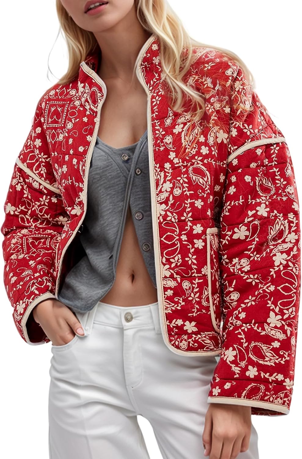Yimoon Women's Cropped Puffer Jacket for Stylish Outfits