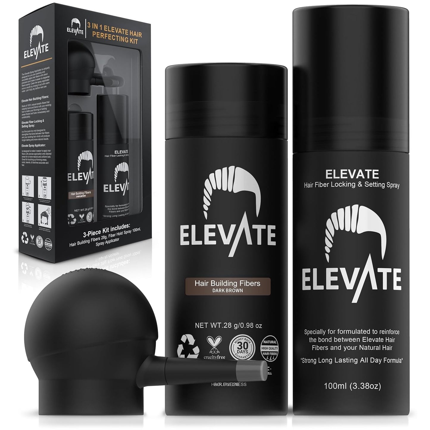 ELEVATE Hair Perfecting 3-in-1 Kit for Instant Thicker Hair