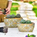 Sungmor Cement Planter Set of 2 for Succulents and Cacti