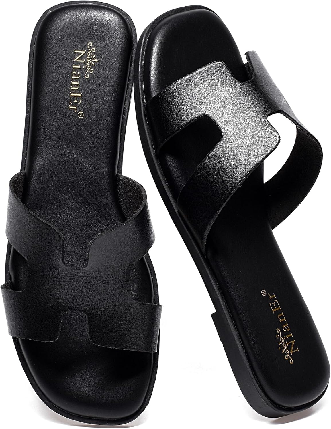 NianEr Womens Microfiber Leather Comfort Foam Support Sandals