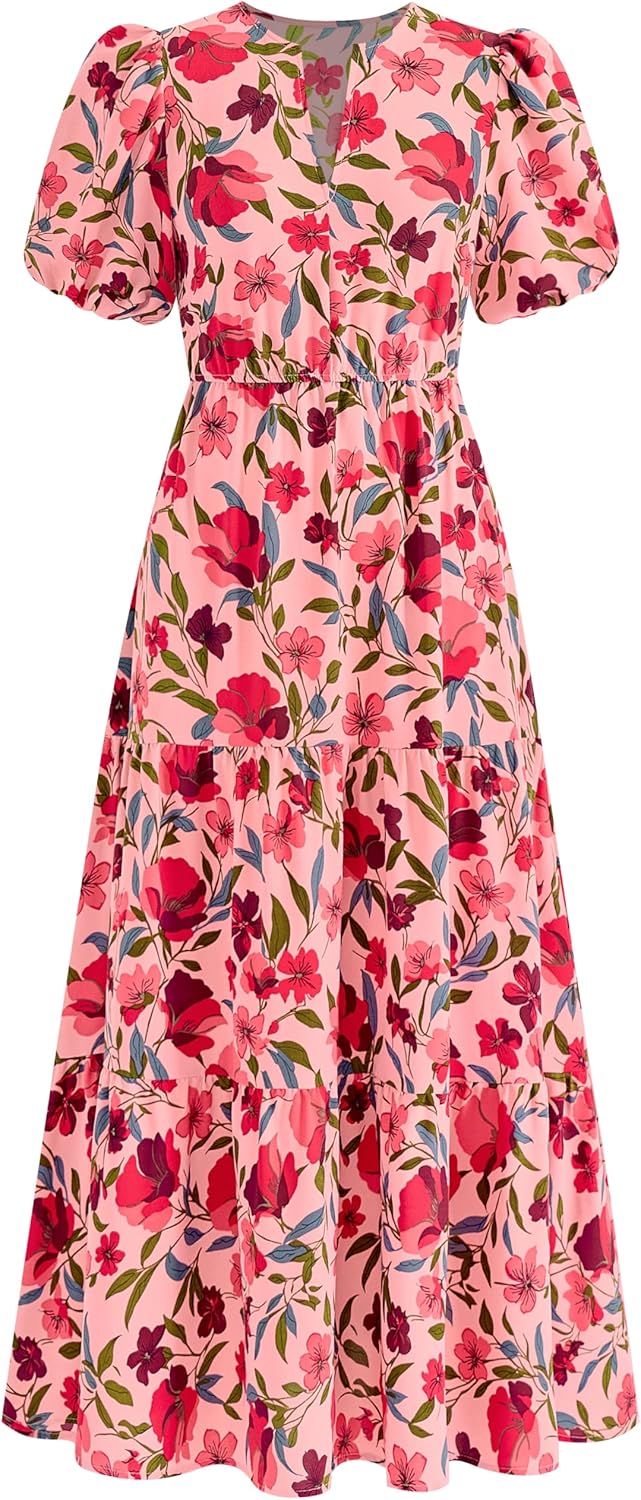Dowerme Womens Summer Dresses 2025 Casual Floral Maxi Dress