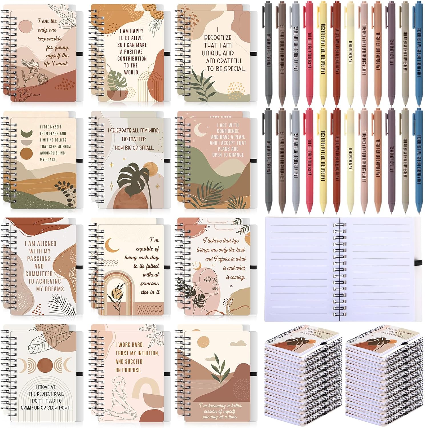 Positive Affirmation Gifts: 48 Pcs Gratitude Notebooks Set